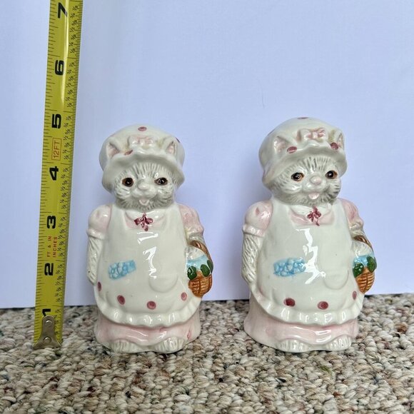Kitty Cats with Polka Dot Bonnets 5pc Ceramic Kitchen Counter Utility Set - Picture 12 of 16